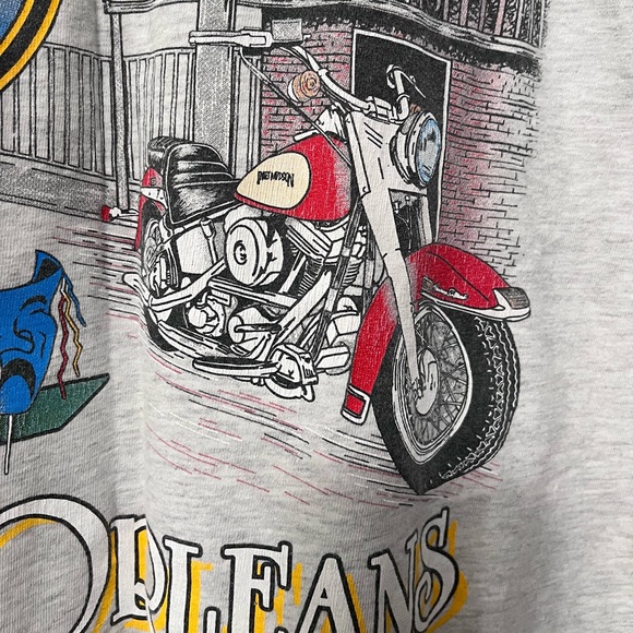 Vintage Harley Davidson New Orleans Bourbon Street Mardi Gras T-Shirt - Picture 6 of 10